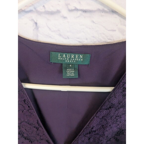 Ralph Lauren Peplum Lace overlay dress v-neck size 4 - Picture 3 of 8